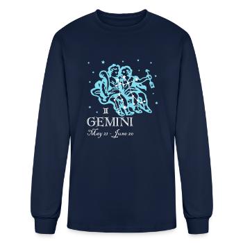 Gemini The Twins Constellation - Men's Long Sleeve T-Shirt - navy - Front