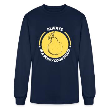 Always In A Peary Good Mood - Men's Long Sleeve T-Shirt - navy - Front