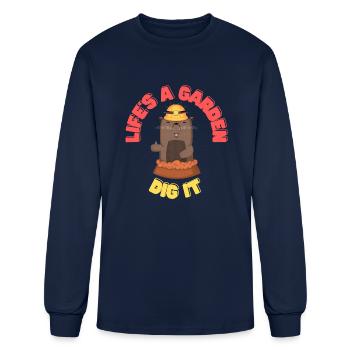 I Dig It Mole - Men's Long Sleeve T-Shirt - navy - Front