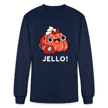 Jello Cute Jello On Phone - Men's Long Sleeve T-Shirt - navy - Front