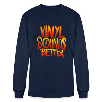 Vinyl Collector - Men's Long Sleeve T-Shirt - navy - Front