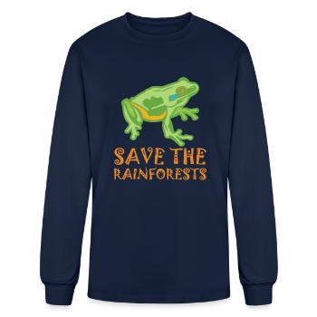 Save The Rainforests Tree Frog - Men's Long Sleeve T-Shirt - navy - Front