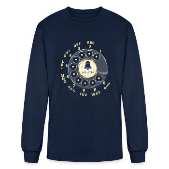 Vintage Retro Rotary Dial Telephone - Men's Long Sleeve T-Shirt - navy - Front