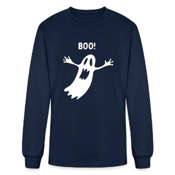 BOO HALLOWEEN - Men's Long Sleeve T-Shirt - navy - Front