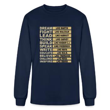 Black Influential Inspirational Leaders - Men's Long Sleeve T-Shirt - navy - Front