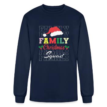 Family matching Christmas Squad 2022 Matching Elf - Men's Long Sleeve T-Shirt - navy - Front