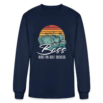 Boss Acronym Built On Self Success - Men's Long Sleeve T-Shirt - navy - Front