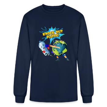 Knock Out Plastic Protect Our Environment Good - Men's Long Sleeve T-Shirt - navy - Front
