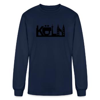 Cologne skyline with sights - Men's Long Sleeve T-Shirt - navy - Front