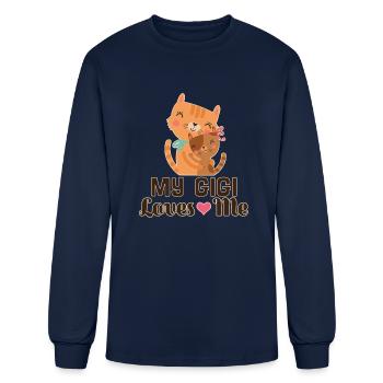 My Gigi Loves Me Grandchild - Men's Long Sleeve T-Shirt - navy - Front