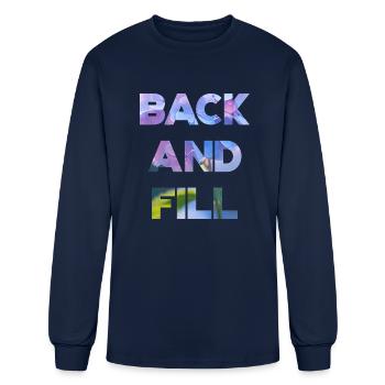 Flower Back and Fill - Men's Long Sleeve T-Shirt - navy - Front