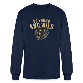 Be Young and Wild - Men's Long Sleeve T-Shirt - navy - Front