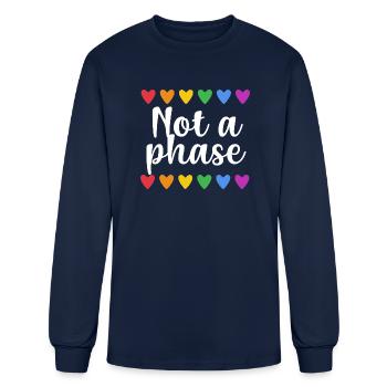 Not a Phase Rainbow Hearts LGBTQ Gay Pride hippie - Men's Long Sleeve T-Shirt - navy - Front