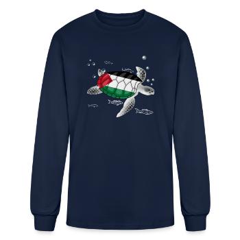 Palestine Turtle - Men's Long Sleeve T-Shirt - navy - Front