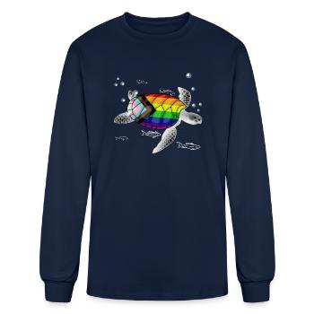 Progress Turtle - Men's Long Sleeve T-Shirt - navy - Front