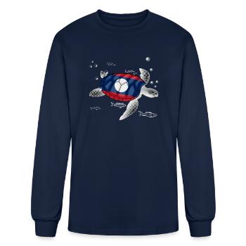 Laos Turtle - Men's Long Sleeve T-Shirt - navy - Front