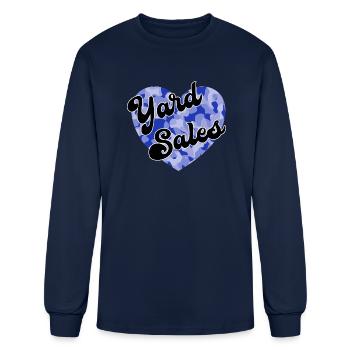 Yard Sales blue camo heart - Men's Long Sleeve T-Shirt - navy - Front