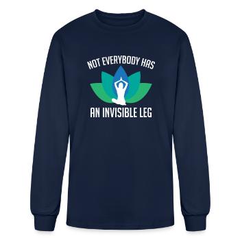 Funny Leg Amputee Handicap Humor - Men's Long Sleeve T-Shirt - navy - Front