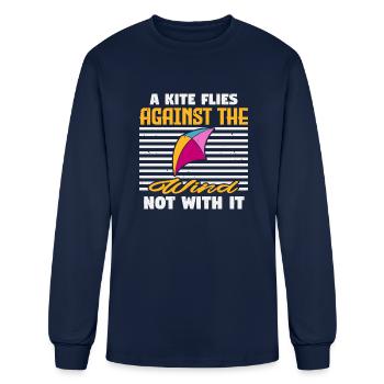 Kite A Flies Against The Wind Not With It - Men's Long Sleeve T-Shirt - navy - Front