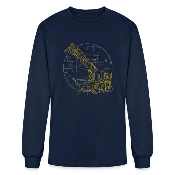 Mobile Cranes Geometric - Men's Long Sleeve T-Shirt - navy - Front