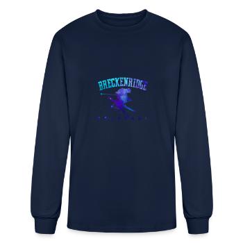 Breckenridge Colorado Alpine Snow Skiing Rocky Mou - Men's Long Sleeve T-Shirt - navy - Front