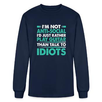 Guitarist Acoustic Guitar - Men's Long Sleeve T-Shirt - navy - Front