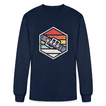 Retro Badge Oboe - Men's Long Sleeve T-Shirt - navy - Front