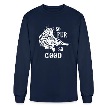 So Fur So Good Cat - Men's Long Sleeve T-Shirt - navy - Front