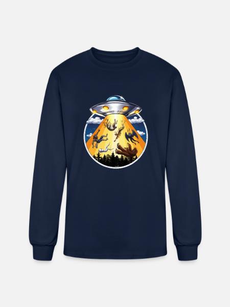 Cryptids Alien Abduction - Men's Long Sleeve T-Shirt - navy