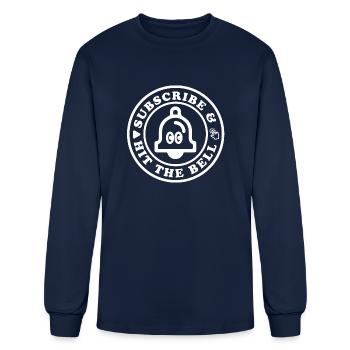 subscribe bell white - Men's Long Sleeve T-Shirt - navy - Front
