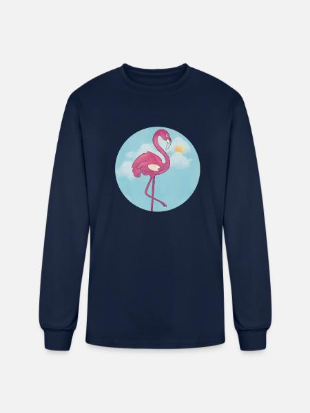 Flamingo In The Blue Sky - Men's Long Sleeve T-Shirt - navy