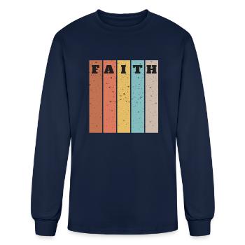 Faith - Men's Long Sleeve T-Shirt - navy - Front