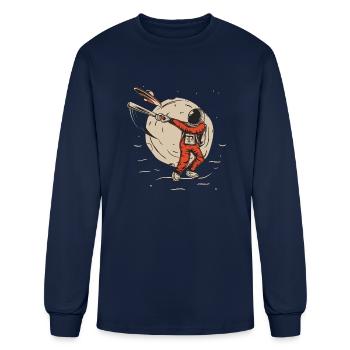 Astronaut Hit Ufo Spaceship - Men's Long Sleeve T-Shirt - navy - Front
