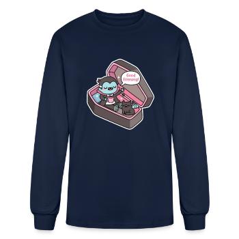 Cute Vampire Wakes Up From Coffin Good Evening - Men's Long Sleeve T-Shirt - navy - Front
