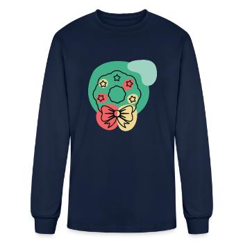 Abstract Wreath - Men's Long Sleeve T-Shirt - navy - Front
