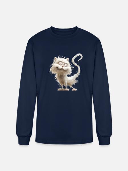 Funny Cat - Men's Long Sleeve T-Shirt - navy