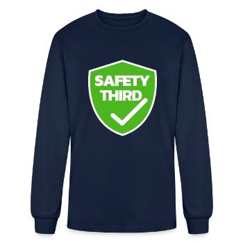 Safety Third - Men's Long Sleeve T-Shirt - navy - Front