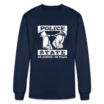 Police state no justice no peace - Men's Long Sleeve T-Shirt - navy - Front