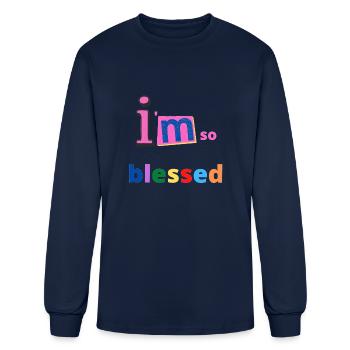 blessed - Men's Long Sleeve T-Shirt - navy - Front