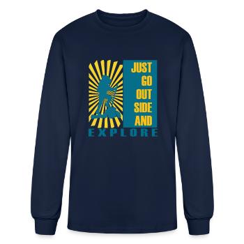 just go out and explore - Men's Long Sleeve T-Shirt - navy - Front