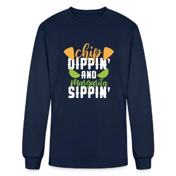 Chip Dippin And Margarita - Men's Long Sleeve T-Shirt - navy - Front
