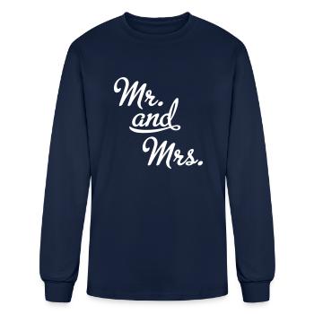 Mr. and Mrs. - Men's Long Sleeve T-Shirt - navy - Front