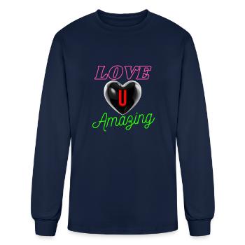 Love You - Men's Long Sleeve T-Shirt - navy - Front