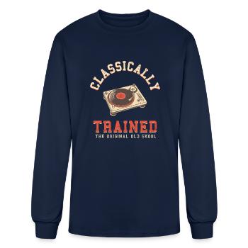 Classically Trained Vinyl Record - Men's Long Sleeve T-Shirt - navy - Front