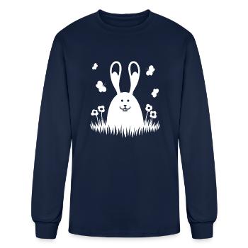 Easter Bunny In The Grass - Men's Long Sleeve T-Shirt - navy - Front