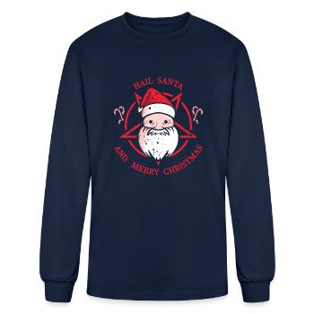 Hail Santa Christmas - Men's Long Sleeve T-Shirt - navy - Front