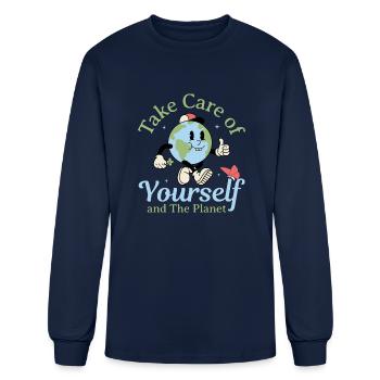 Take Care Of Yourself And The Planet - Men's Long Sleeve T-Shirt - navy - Front