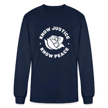 Know Justice Know Peace Social Justice Activist - Men's Long Sleeve T-Shirt - navy - Front