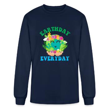 Earthday Everyday - Men's Long Sleeve T-Shirt - navy - Front