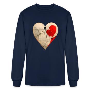 Broken Heart - Men's Long Sleeve T-Shirt - navy - Front